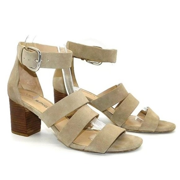 Via Spiga "Carys" Block Heel Suede Sandal - Picture 12 of 12
